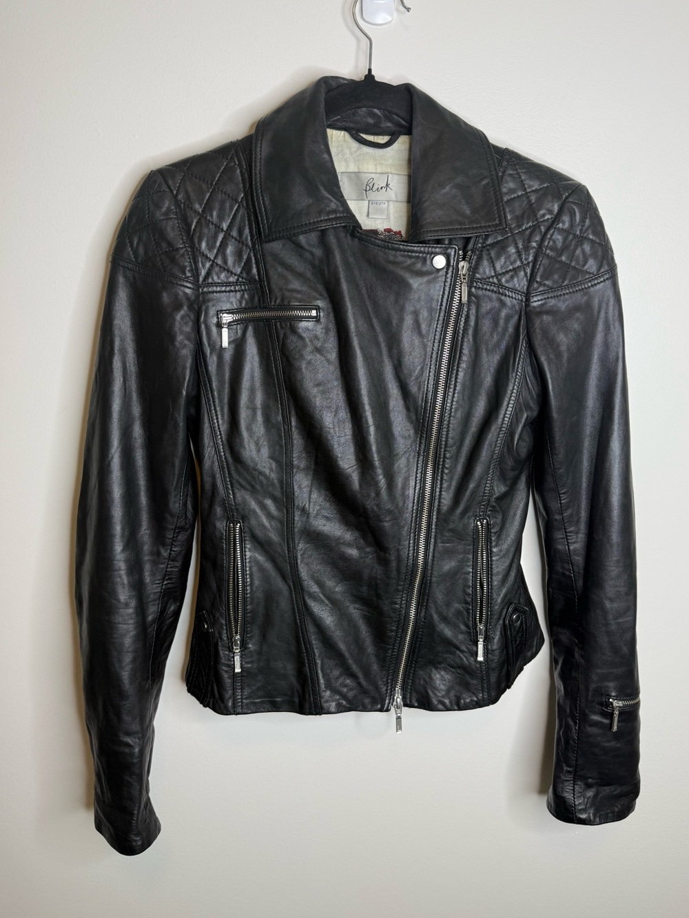 Blink Leather Motorcycle Jacket size xxs